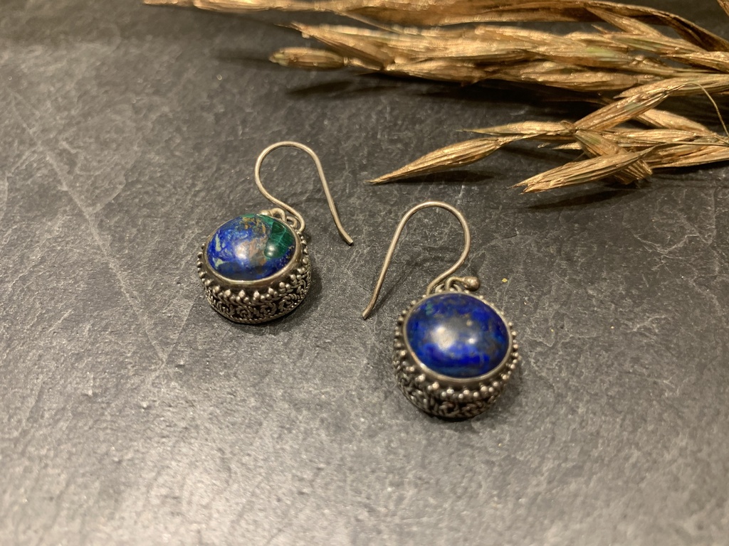 [BOAR-0087-1-10,1-3] Boucles d'Oreilles Argent 925 Pierres Naturelles [0087]