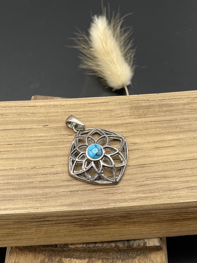 [PEAR-0001-1-4,1-3,2] Pendentif Argent 925 & Turquoise [0001]