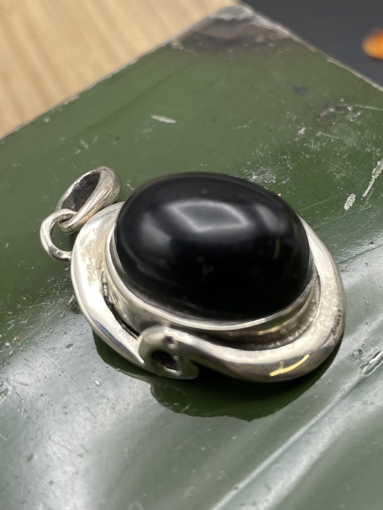 [PEAR-0070-1-8-3] Pendentif Argent 925 & Onyx [0070]
