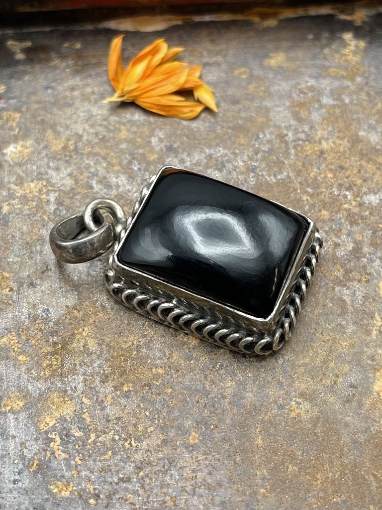 [PEAR-0076-1-7,1-2,5] Pendentif Argent 925 & Onyx [0076]