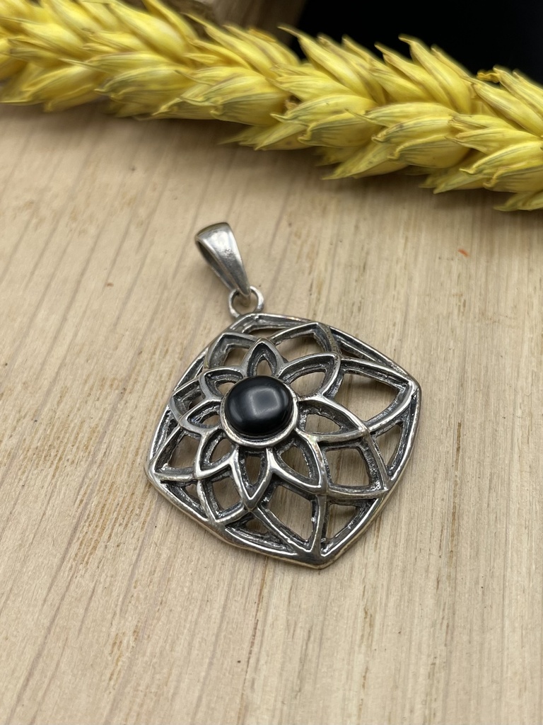 [PEAR-0077-1-4,2-3] Pendentif Argent 925 & Onyx [0077]
