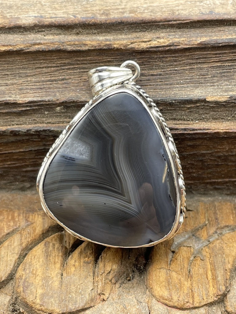 [PEAR-0108-1-22,8-4] Pendentif Argent 925 & Agate [0108]