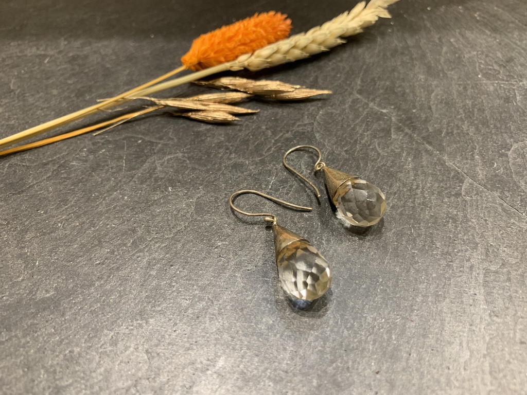[BOAR-0189-1-7,7-4] Boucle d'Oreille Argent 925 & Verre [0189]