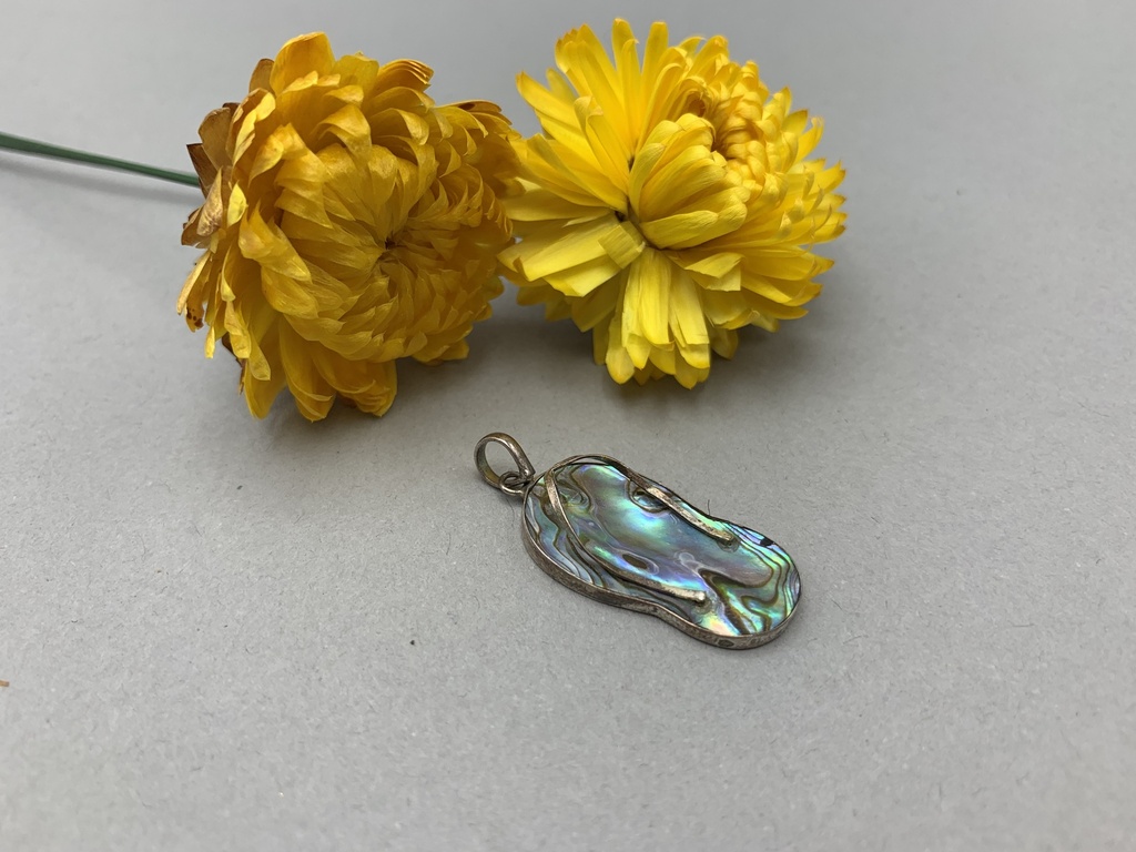 [PEAR-0149-1-3,5-3] Pendentif Argent 925 & Abalone [0149]