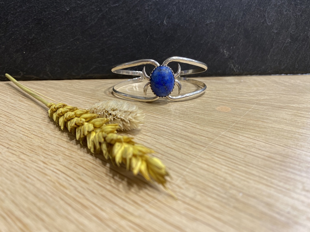 [BRAR-0049-1-21-7,5] Bracelet Argent 925 & Lapis Lazuli [0049]