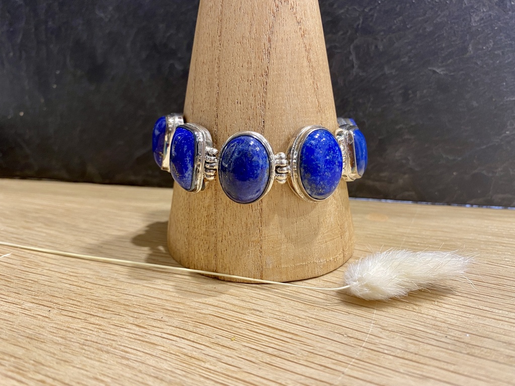 [BRAR-0147-1-44,8-16-18] Bracelet Argent 925 & Lapis Lazuli [0147]