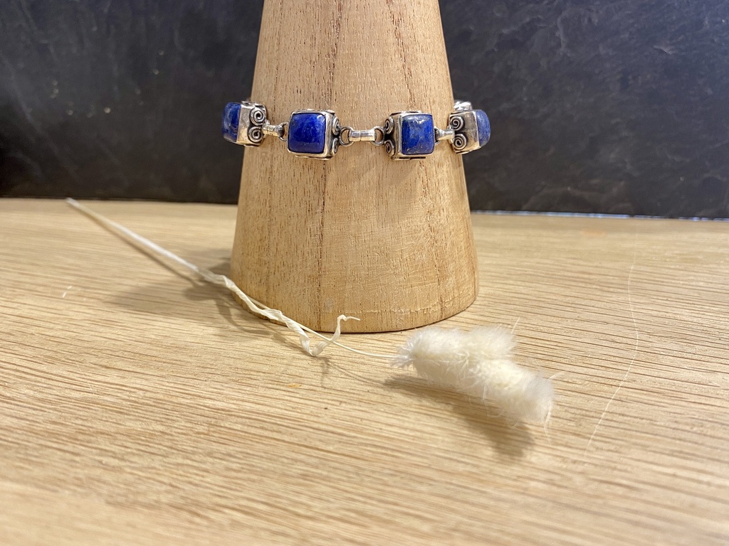 [BRAR-0149-1-17,6-15-17,5] Bracelet Argent 925 & Lapis Lazuli [0149]