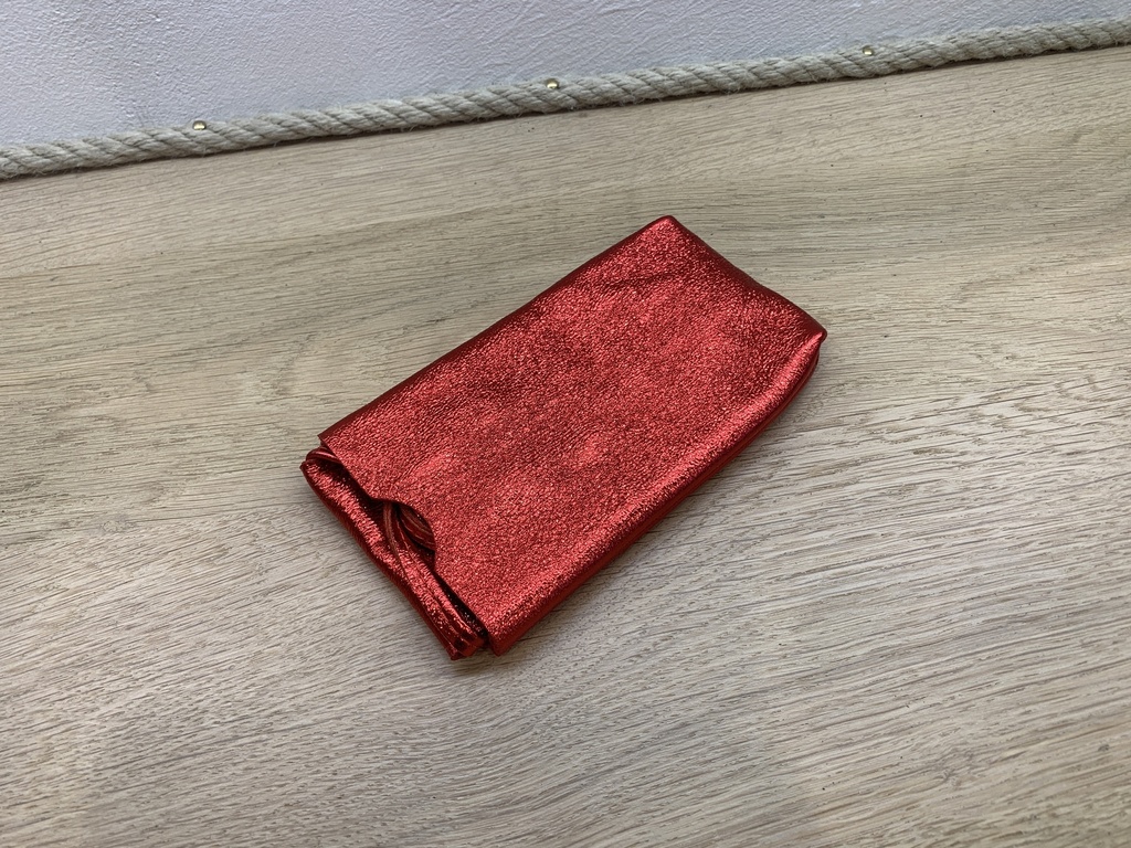 [CRAZY-3007-RED] Pochette GSM Cuir métalisé Rouge [Pochette GSM]