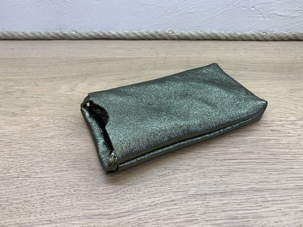 [CRAZY-3007-KAKI] Pochette GSM Cuir métalisé Kaki - Crazy Lou