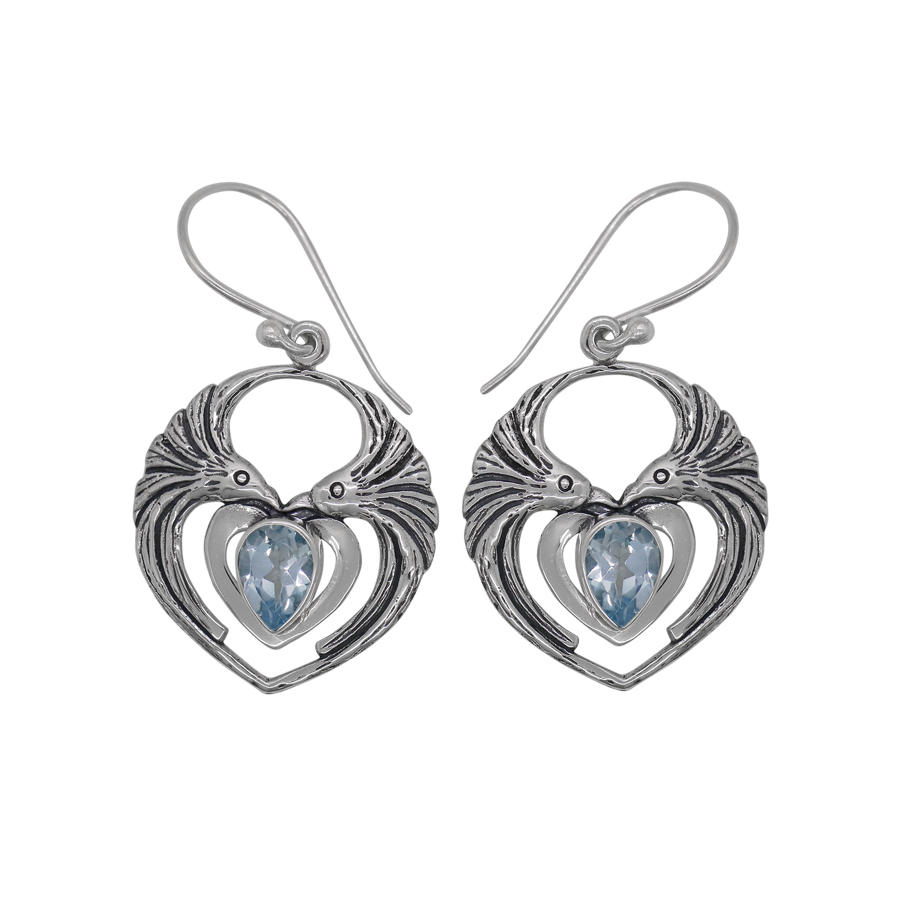 [BOAR-0257-1-5,1-3,5] Boucle d'Oreille Argent 925 & Topaze [0257]