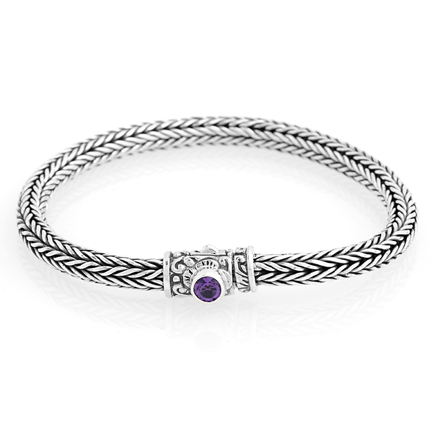 [BRAR-0182-1-26,4-19,5] Bracelet Argent 925 & Améthyste [0182]