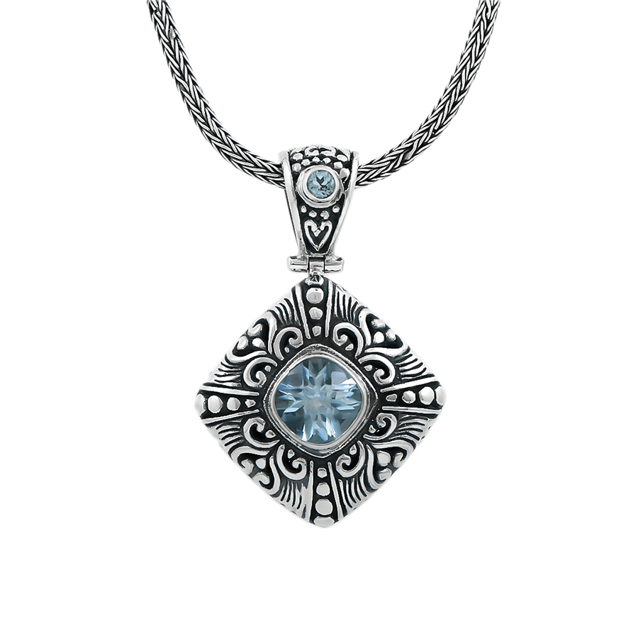 [PEAR-0269-1-8,8-3,9] Pendentif Argent 925 & Topaze bleue [0269]