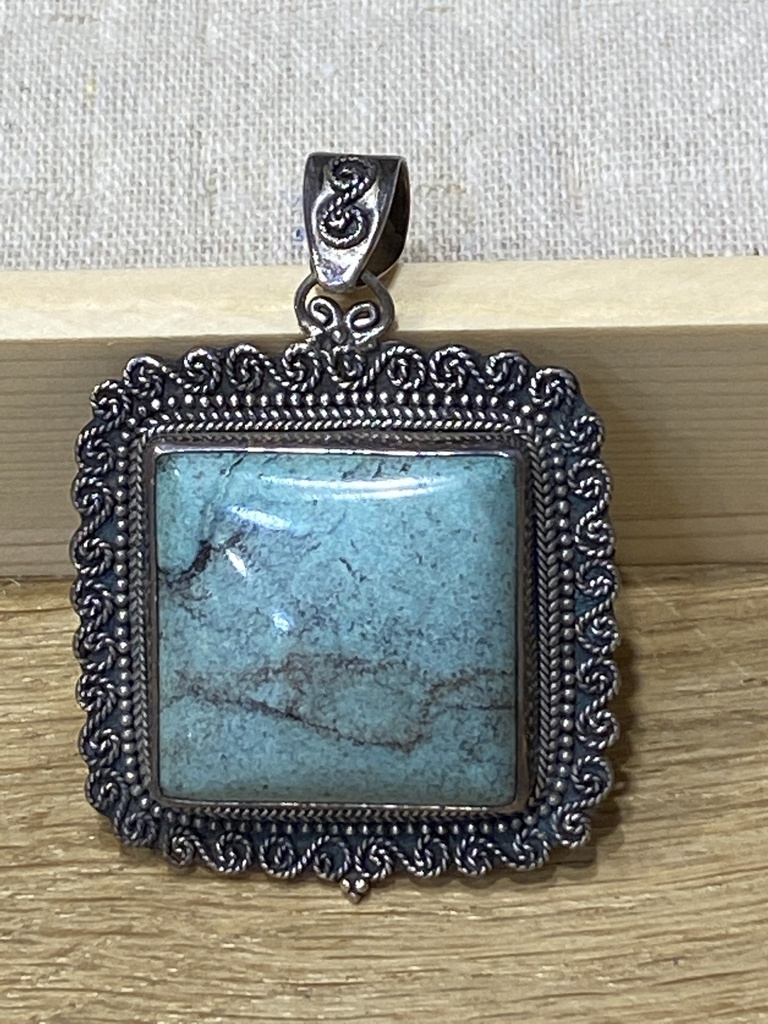 [PEAR-0271-1-28,34-6] Pendentif Argent 925 & Turquoise [0271]