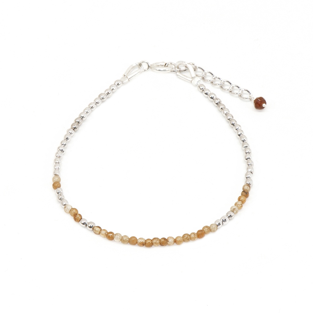 [NATA-BR-BPRC007] Bracelet Nova Hessonite & Laiton Plaqué Argent [Bracelet]