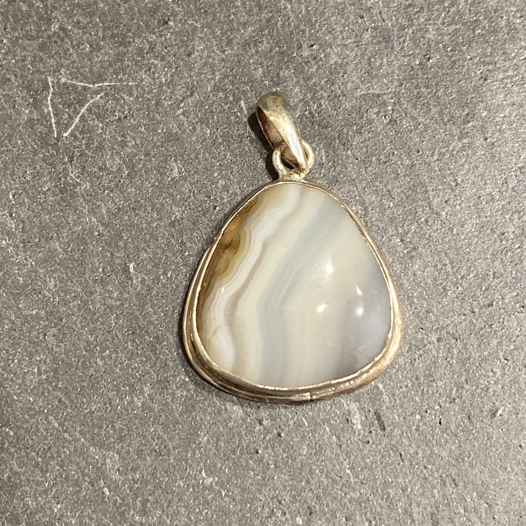 [PEAR-0304-1-15-4] Pendentif Argent 925 & Agate [0304]