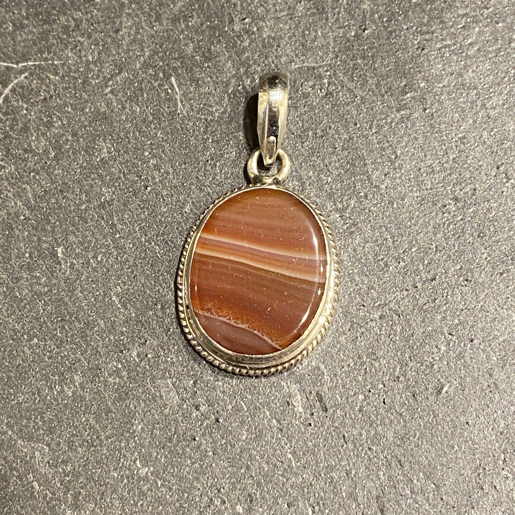 [PEAR-0308-1-8,7-3,5] Pendentif Argent 925 & Agate [0308]