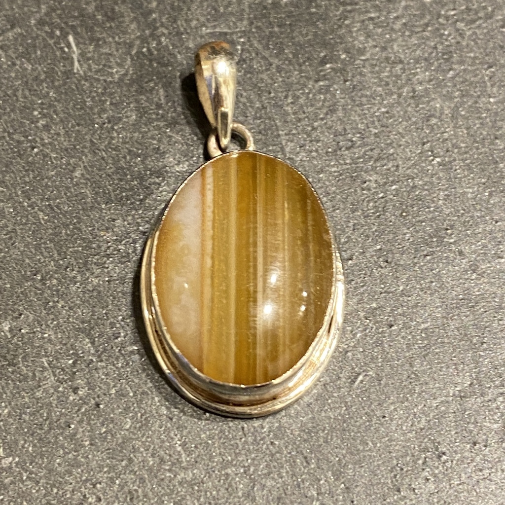 [PEAR-0315-1-12,9-4] Pendentif Argent 925 & Agate [0315]