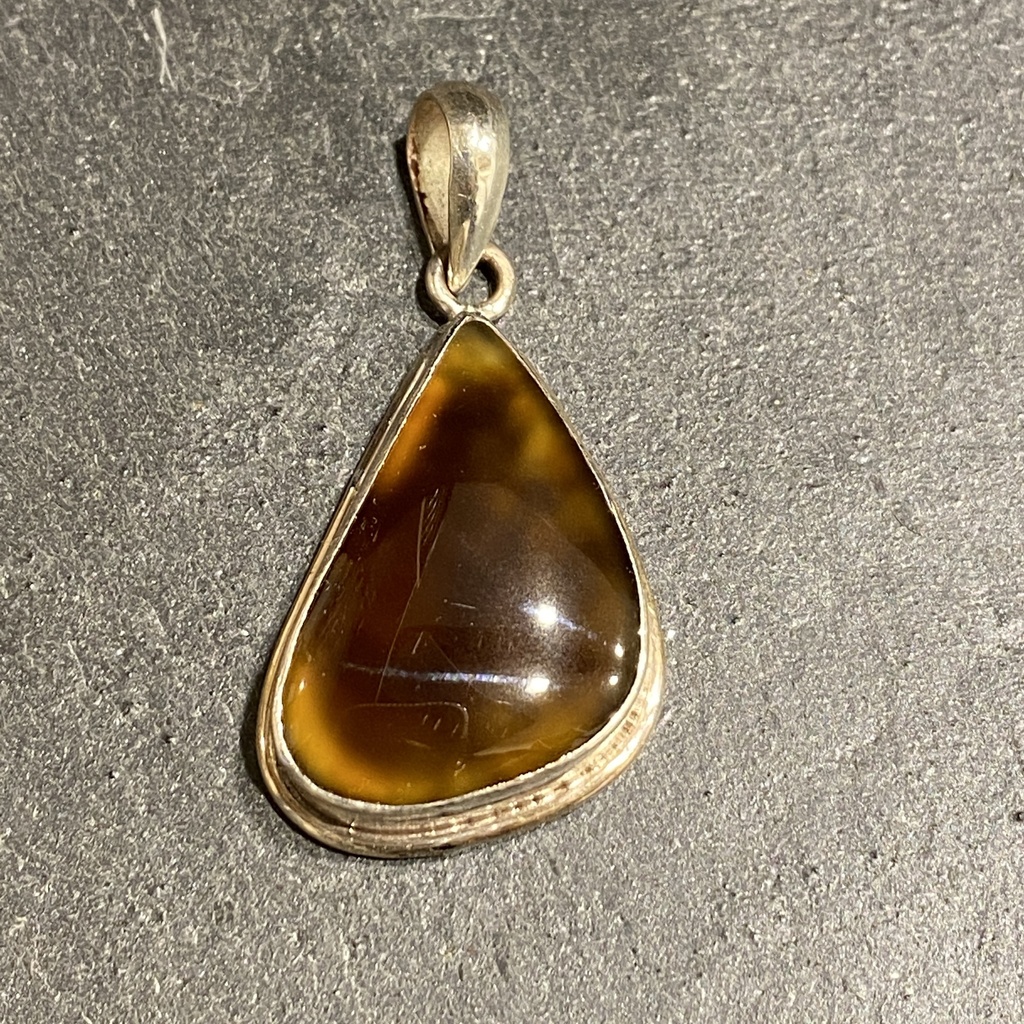 [PEAR-0318-1-11,9-4] Pendentif Argent 925 & Agate [0318]