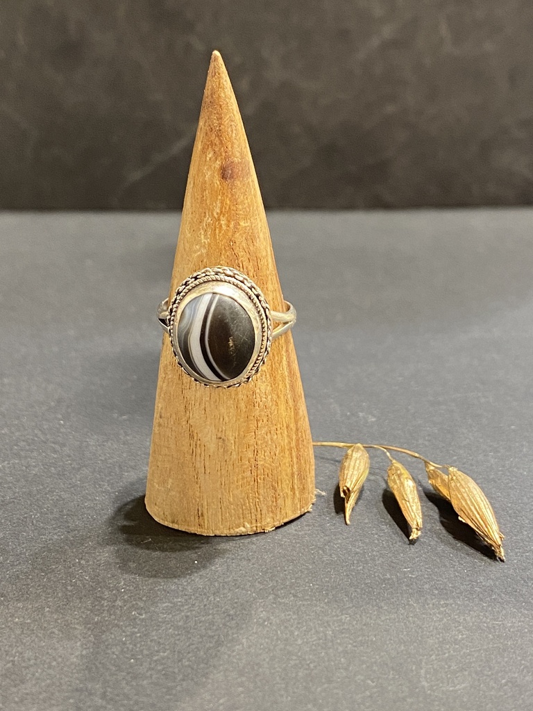 [BAAR-0133-1-6,8-61] Bague Argent 925 & Agate [0133]