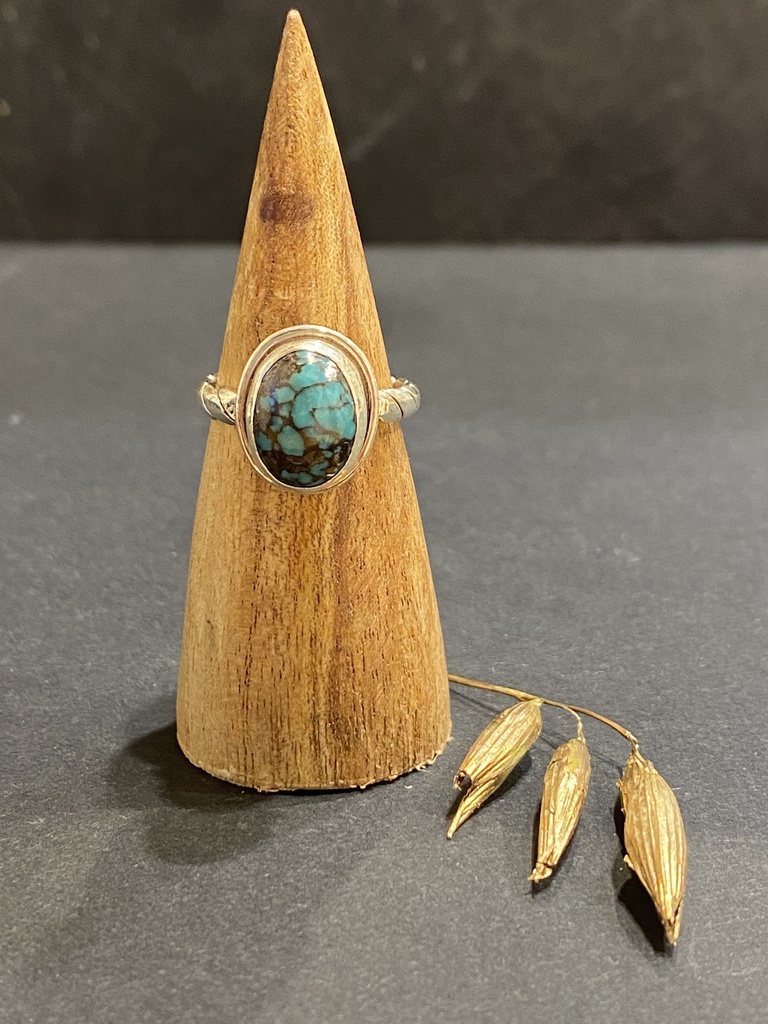 [BAAR-0140-1-6,4-55] Bague Argent 925 & Turquoise [0140]
