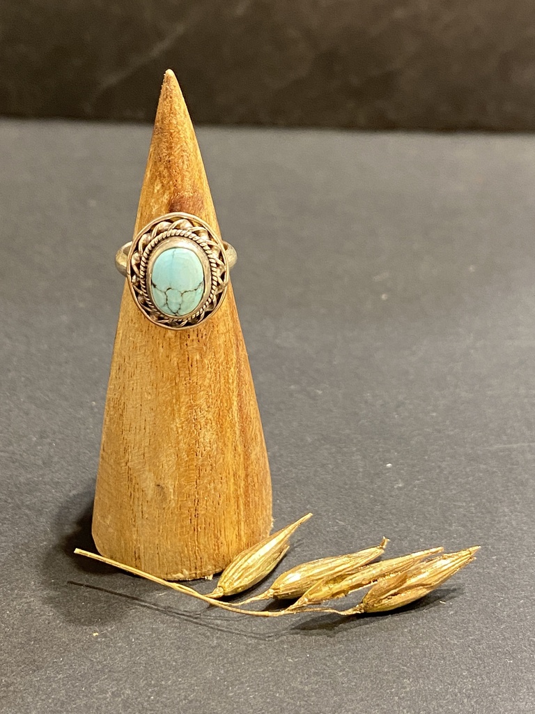 [BAAR-0162-1-4,9-45] Bague Argent 925 & Turquoise [0162]