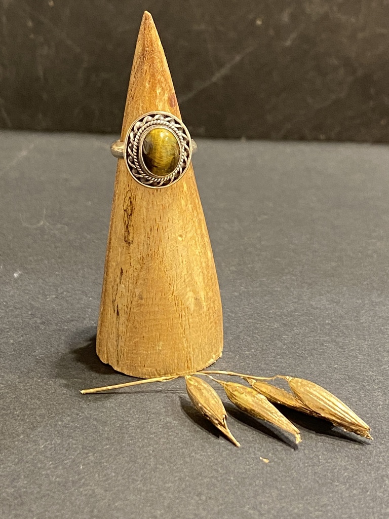 [BAAR-0191-1-7,2-45] Bague Argent 925 & Œil de Tigre [0191]