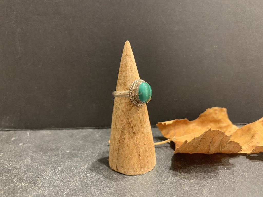 [BAAR-0259-1-5-47] Bague Argent 925 & Malachite [0259]