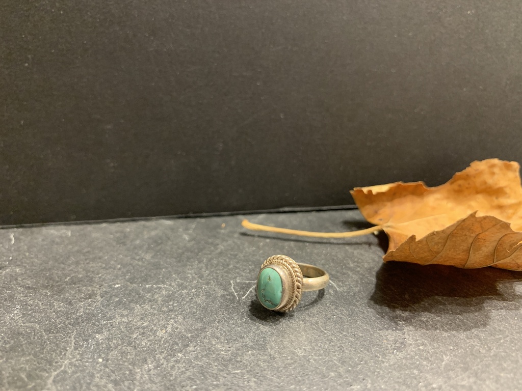 [BAAR-0266-1-4-45] Bague Argent 925 & Turquoise [0266]