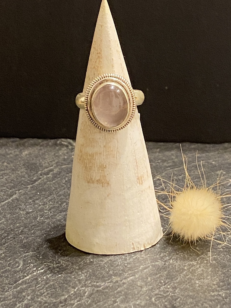 [BAAR-0307-1-7-51] Bague Argent 925 & Quartz Rose [0307]