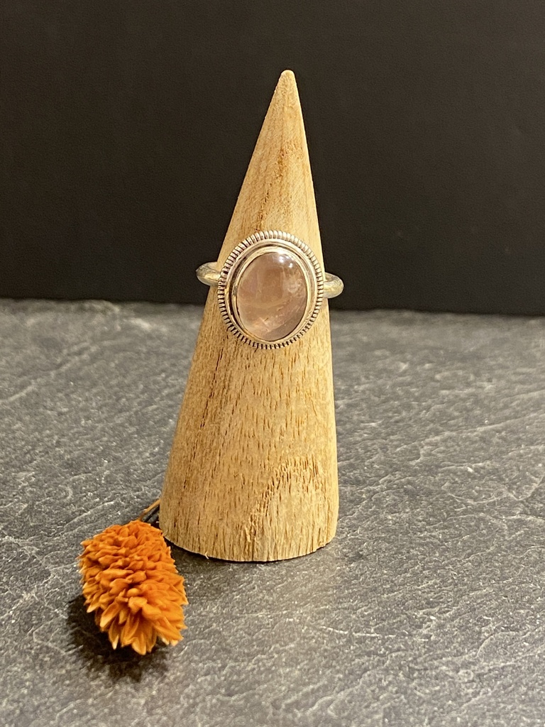 [BAAR-0323-1-7,6-50] Bague Argent 925 & Quartz Rose [0323]