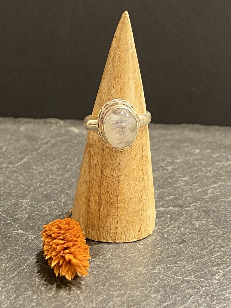 [BAAR-0327-1-6,6-56] Bague Argent 925 & Pierre de Lune [0327]
