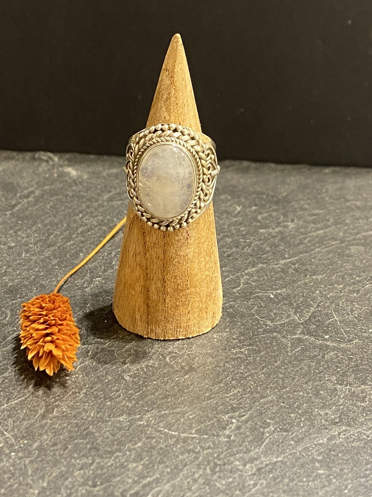 [BAAR-0364-1-13,8-52] Bague Argent 925 & Pierre de Lune [0364]