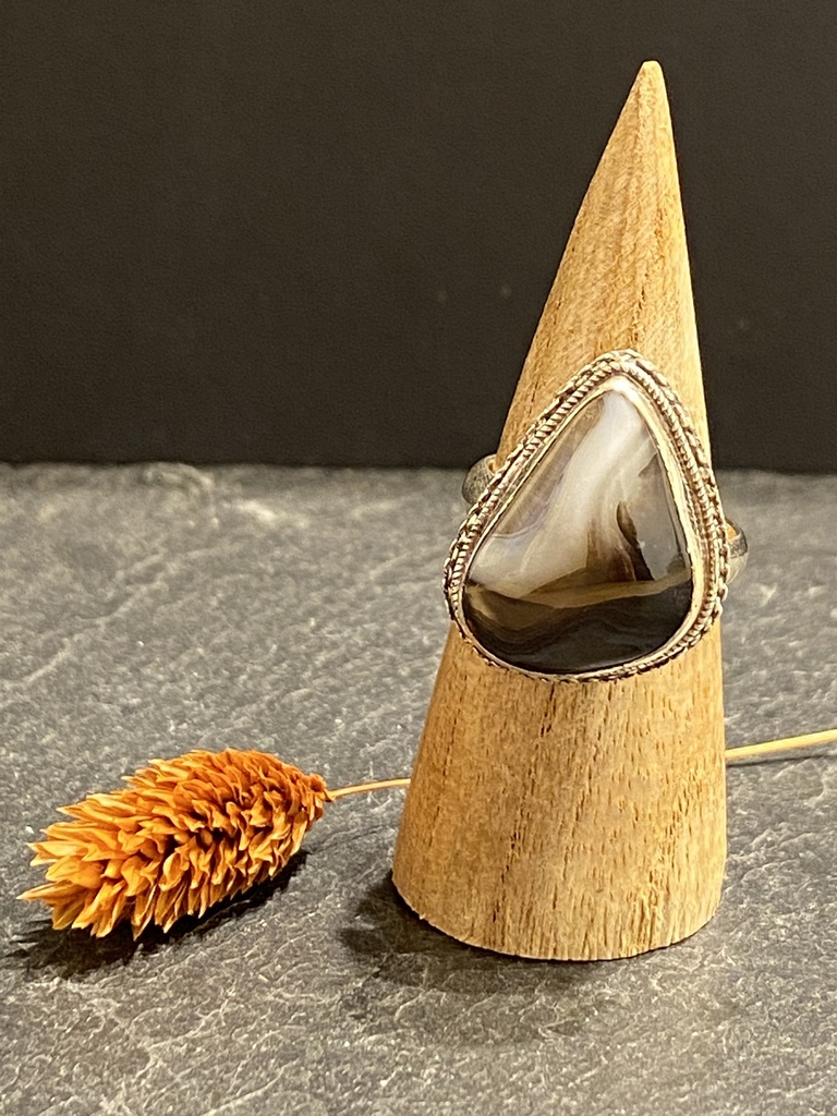 [BAAR-0432-1-13-59] Bague Argent 925 & Agate [0432]
