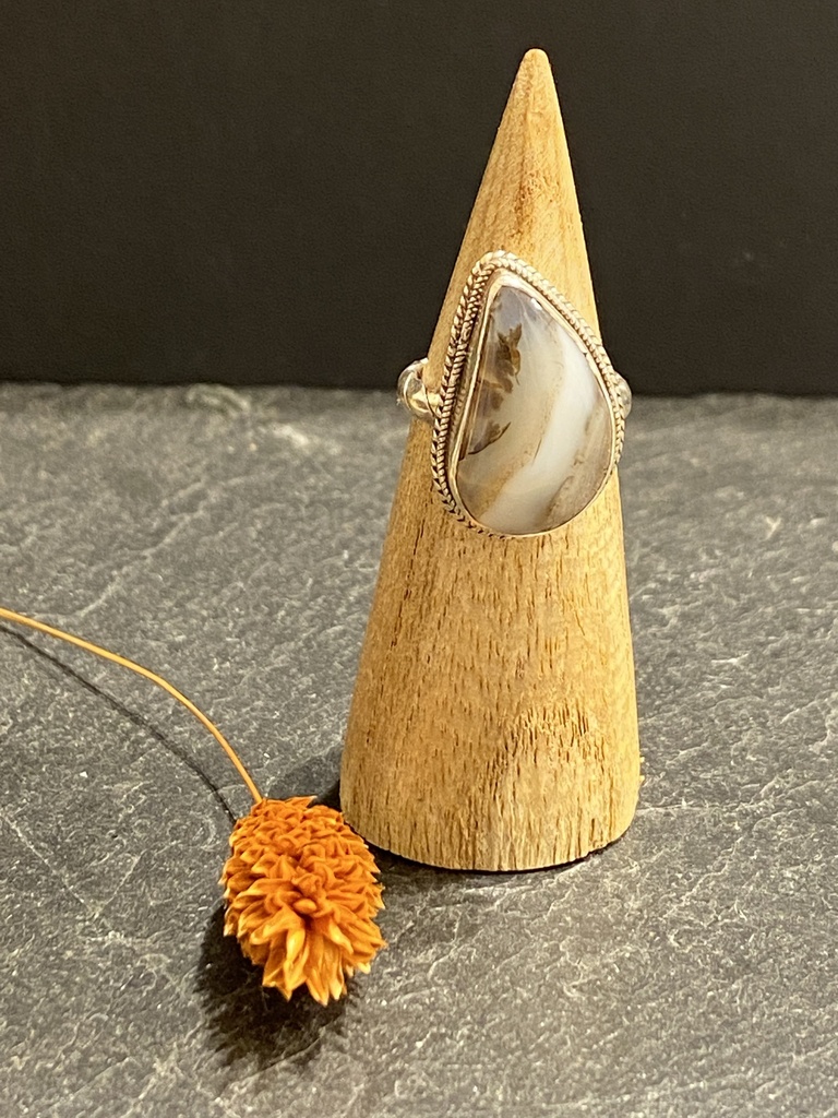 [BAAR-0445-1-8,8-50] Bague Argent 925 & Agate [0445]