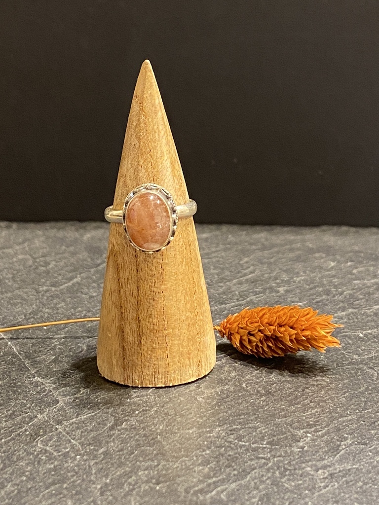 [BAAR-0504-1-5,4-64] Bague Argent 925 & Pierre de Soleil [0504]