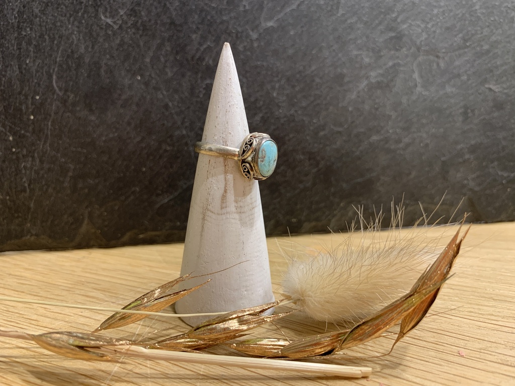 [BAAR-0535-1-3,5-47] Bague Argent 925 & Turquoise [0535]