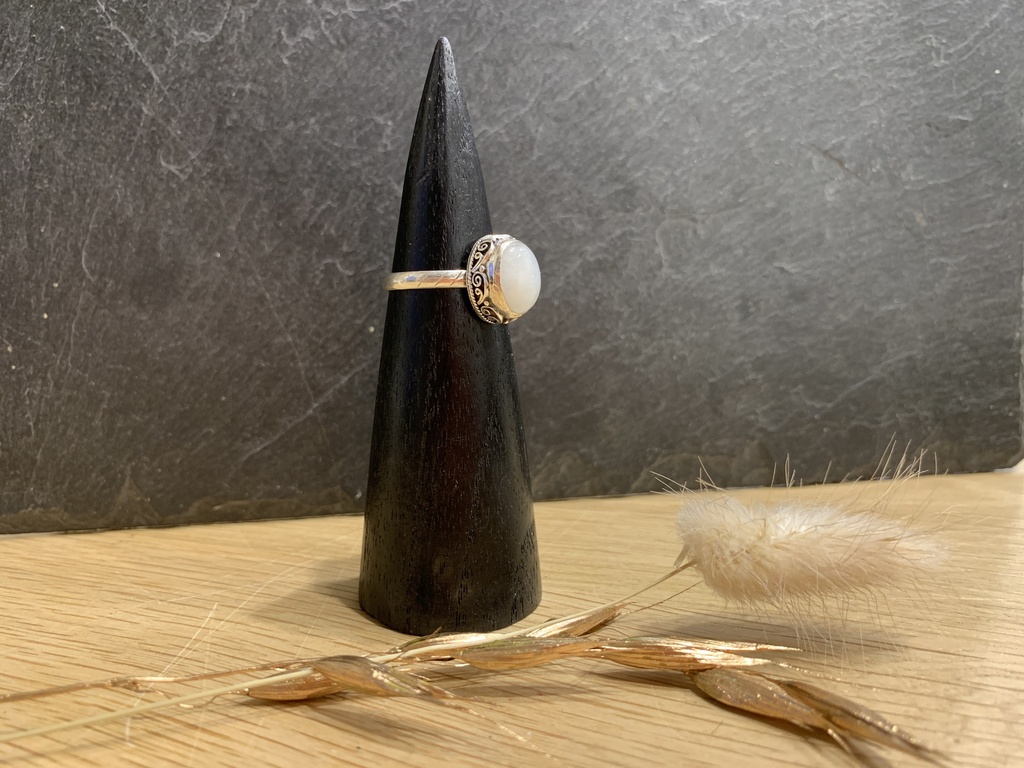 [BAAR-0544-1-3,4-46] Bague Argent 925 & Pierre de Lune [0544]