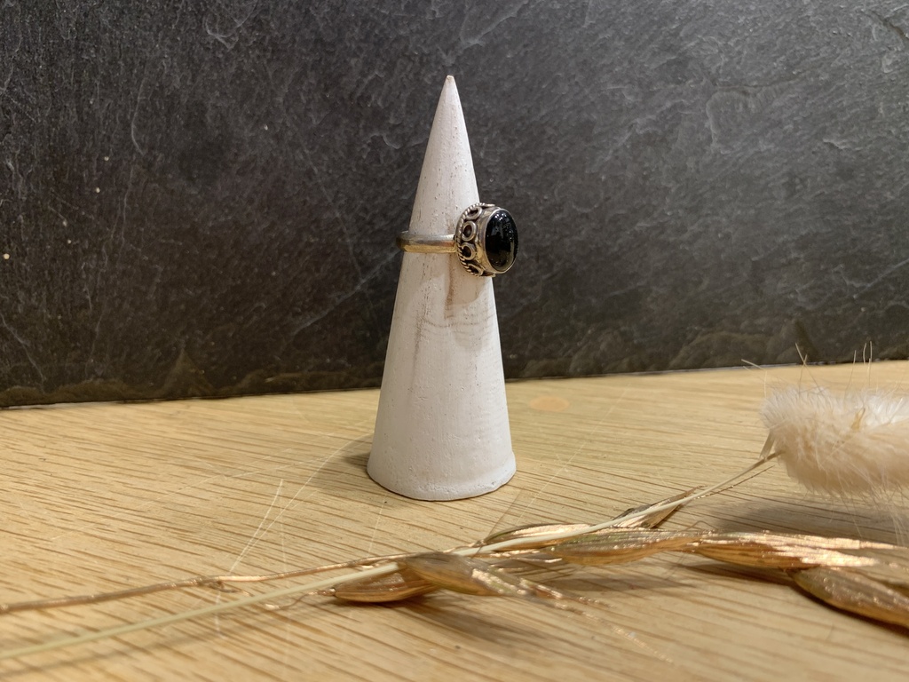 [BAAR-0553-1-4,2-45] Bague Argent 925 & Onyx [0553]