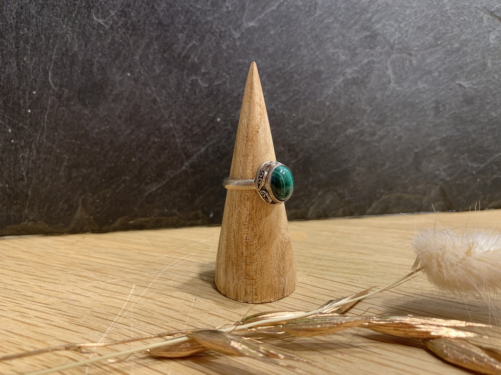 [BAAR-0558-1-4,5-51] Bague Argent 925 & Malachite [0558]