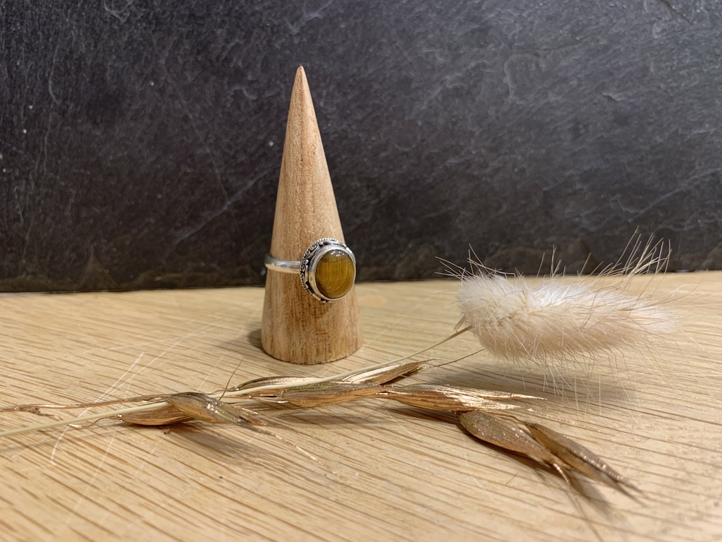 [BAAR-0580-1-5,8-61] Bague Argent 925 & Œil de Tigre [0580]