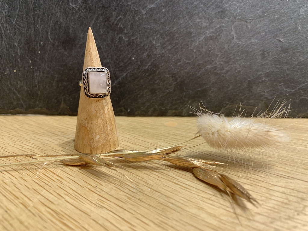[BAAR-0592-1-5,2-45] Bague Argent 925 & Quartz Rose [0592]