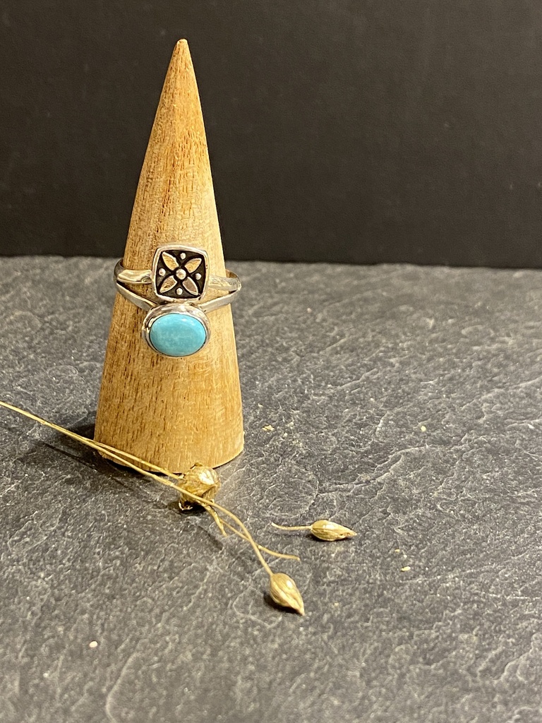 [BAAR-0641-1-5,4-60] Bague Argent 925 & Turquoise [0641]