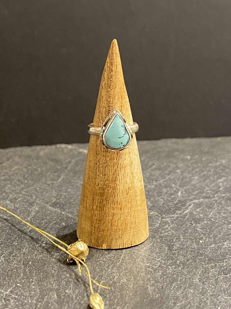 [BAAR-0687-1-3,9-44] Bague Argent 925 & Turquoise [0687]
