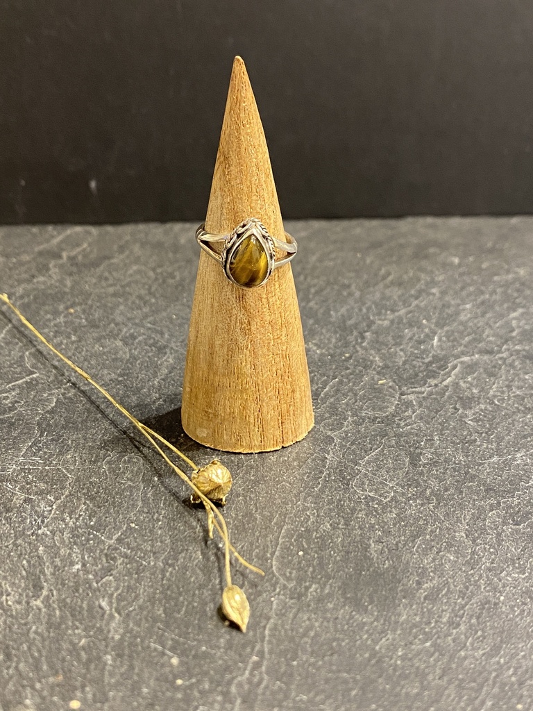 [BAAR-0689-1-3,9-47] Bague Argent 925 & Œil de Tigre [0689]