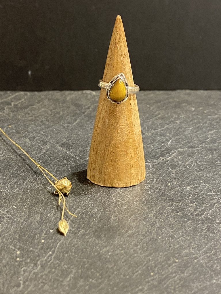 [BAAR-0690-1-3,7-44] Bague Argent 925 & Œil de Tigre [0690]
