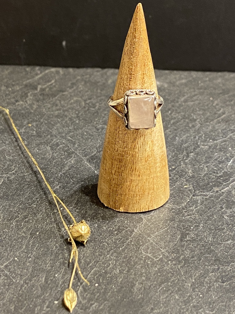 [BAAR-0694-1-4,9-52] Bague Argent 925 & Quartz Rose [0694]