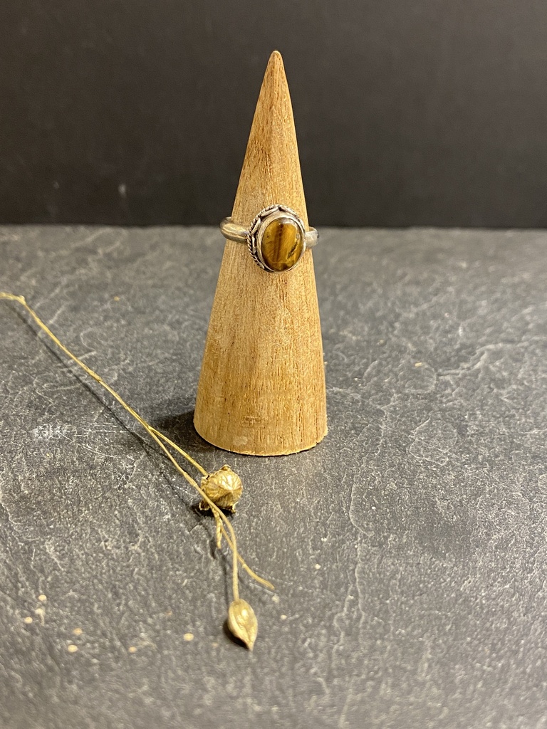 [BAAR-0714-1-3,6-44] Bague Argent 925 & Œil de Tigre [0714]