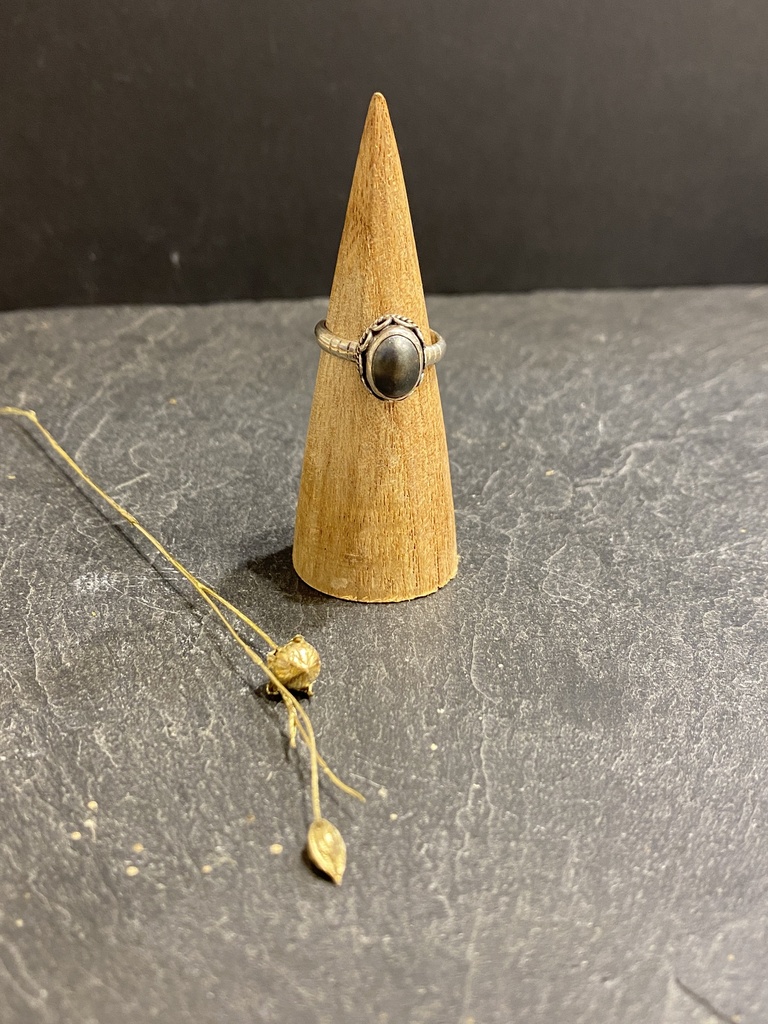 [BAAR-0718-1-4,5-45] Bague Argent 925 & Hématite [0718]