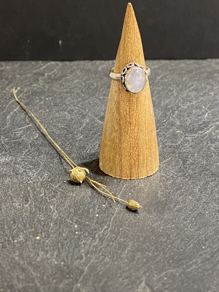 [BAAR-0728-1-4,3-45] Bague Argent 925 & Pierre de Lune [0728]
