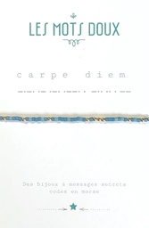 [LMD-BR-PAS-0007] Bracelet Pastel Carpe Diem Bleu Canard & Doré